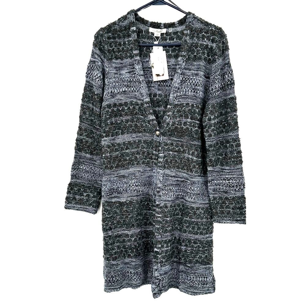 Simply Noelle Size‎ S/M 8-10 Duster Cardigan Sweater Knit Striped NWT New w Tags
